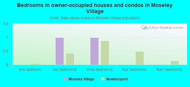 Bedrooms in owner-occupied houses and condos in Moseley Village