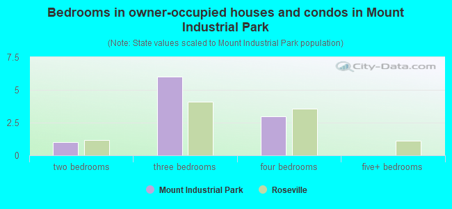 Bedrooms in owner-occupied houses and condos in Mount Industrial Park