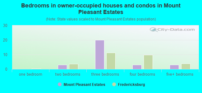 Bedrooms in owner-occupied houses and condos in Mount Pleasant Estates
