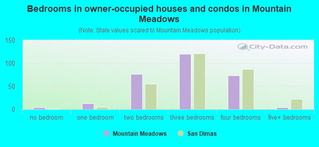 Bedrooms in owner-occupied houses and condos in Mountain Meadows