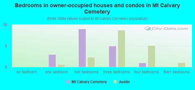Bedrooms in owner-occupied houses and condos in Mt Calvary Cemetery