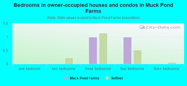 Bedrooms in owner-occupied houses and condos in Muck Pond Farms