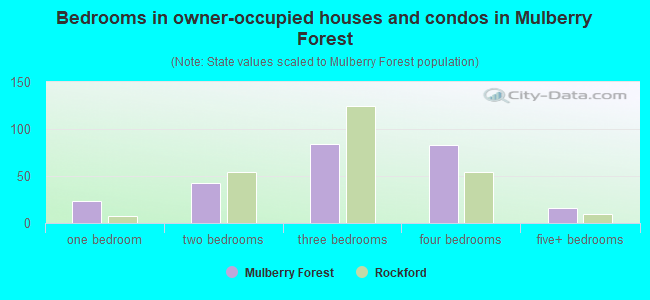 Bedrooms in owner-occupied houses and condos in Mulberry Forest