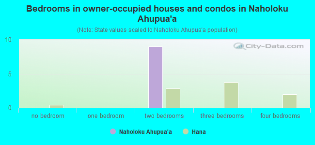 Bedrooms in owner-occupied houses and condos in Naholoku Ahupua`a