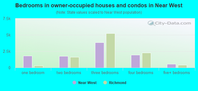Bedrooms in owner-occupied houses and condos in Near West