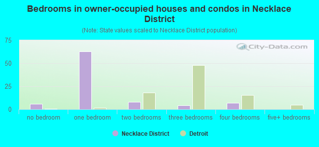 Bedrooms in owner-occupied houses and condos in Necklace District