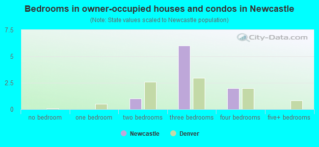 Bedrooms in owner-occupied houses and condos in Newcastle