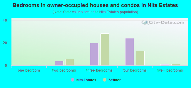 Bedrooms in owner-occupied houses and condos in Nita Estates