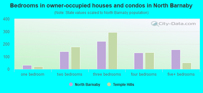 Bedrooms in owner-occupied houses and condos in North Barnaby