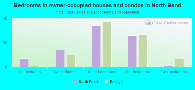Bedrooms in owner-occupied houses and condos in North Bend