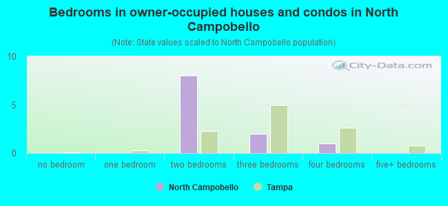 Bedrooms in owner-occupied houses and condos in North Campobello