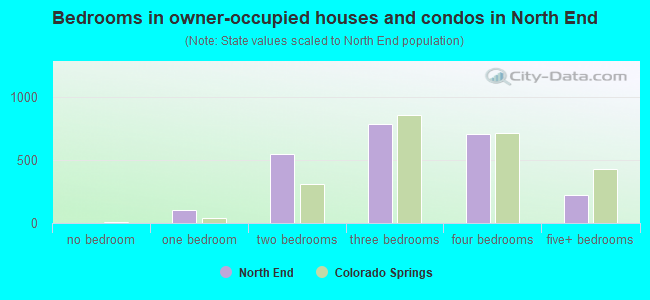 Bedrooms in owner-occupied houses and condos in North End