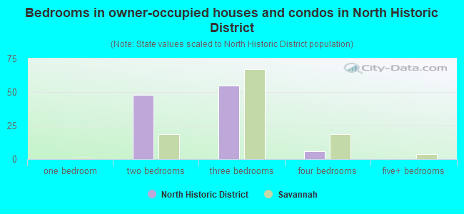 Bedrooms in owner-occupied houses and condos in North Historic District