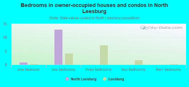 Bedrooms in owner-occupied houses and condos in North Leesburg