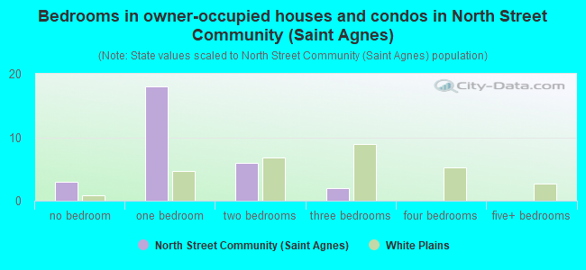 Bedrooms in owner-occupied houses and condos in North Street Community (Saint Agnes)