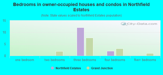 Bedrooms in owner-occupied houses and condos in Northfield Estates