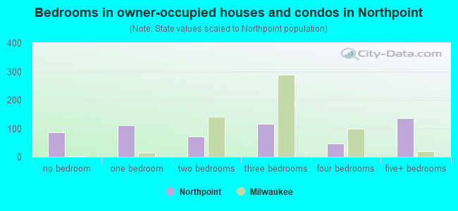 Bedrooms in owner-occupied houses and condos in Northpoint