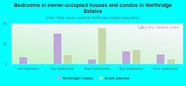 Bedrooms in owner-occupied houses and condos in Northridge Estates