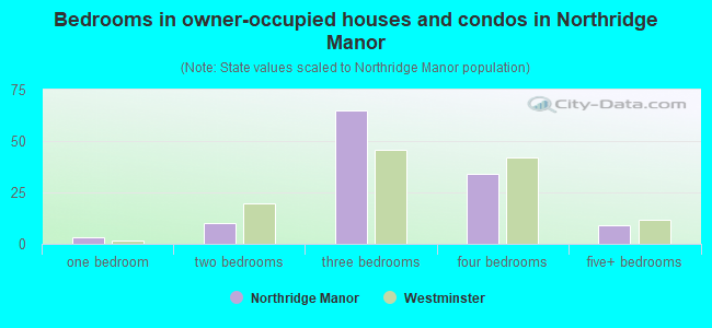 Bedrooms in owner-occupied houses and condos in Northridge Manor