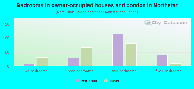 Bedrooms in owner-occupied houses and condos in Northstar