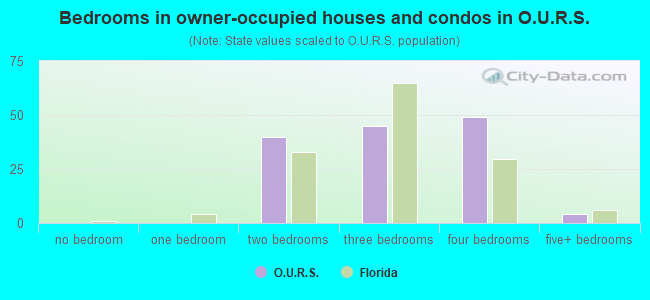 Bedrooms in owner-occupied houses and condos in O.U.R.S.