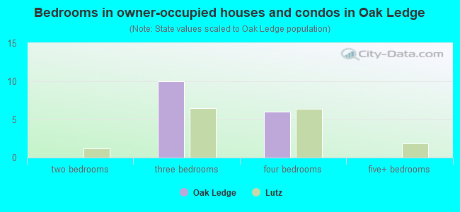 Bedrooms in owner-occupied houses and condos in Oak Ledge