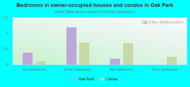 Bedrooms in owner-occupied houses and condos in Oak Park