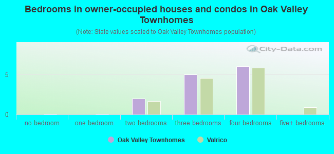 Bedrooms in owner-occupied houses and condos in Oak Valley Townhomes