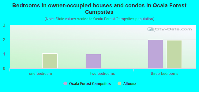 Bedrooms in owner-occupied houses and condos in Ocala Forest Campsites
