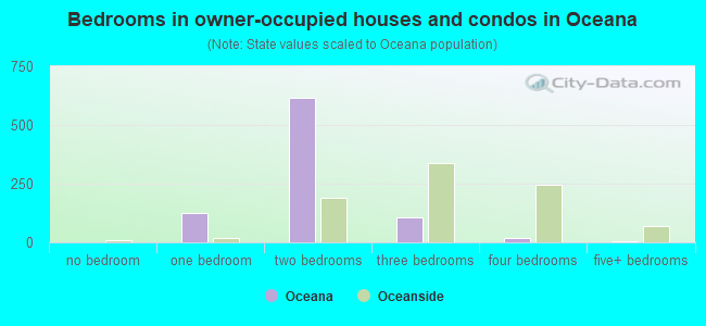 Bedrooms in owner-occupied houses and condos in Oceana