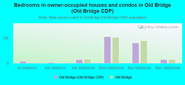 Bedrooms in owner-occupied houses and condos in Old Bridge (Old Bridge CDP)