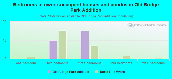 Bedrooms in owner-occupied houses and condos in Old Bridge Park Addition