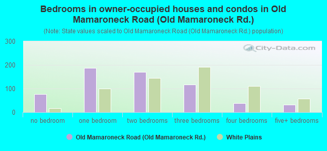 Bedrooms in owner-occupied houses and condos in Old Mamaroneck Road (Old Mamaroneck Rd.)