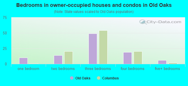Bedrooms in owner-occupied houses and condos in Old Oaks