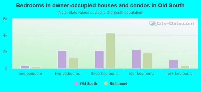 Bedrooms in owner-occupied houses and condos in Old South