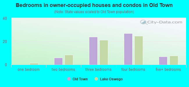 Bedrooms in owner-occupied houses and condos in Old Town