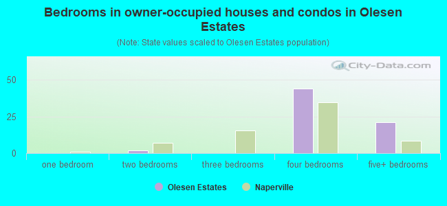Bedrooms in owner-occupied houses and condos in Olesen Estates
