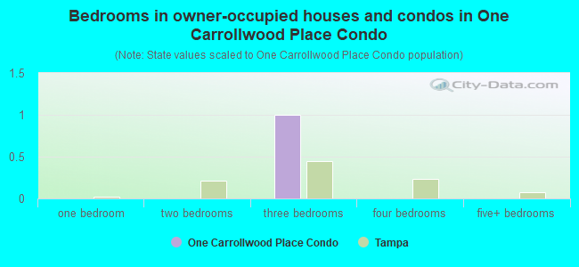 Bedrooms in owner-occupied houses and condos in One Carrollwood Place Condo