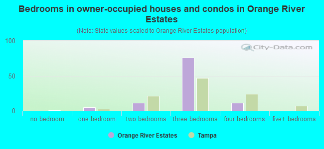 Bedrooms in owner-occupied houses and condos in Orange River Estates