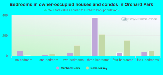 Bedrooms in owner-occupied houses and condos in Orchard Park