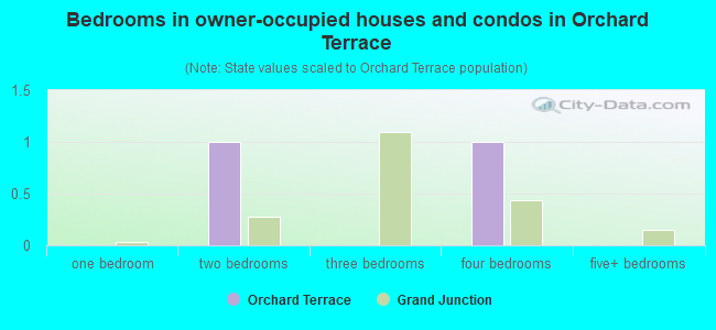 Bedrooms in owner-occupied houses and condos in Orchard Terrace
