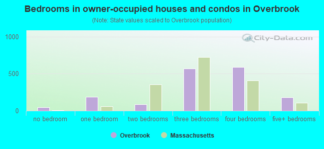 Bedrooms in owner-occupied houses and condos in Overbrook
