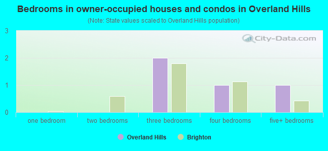 Bedrooms in owner-occupied houses and condos in Overland Hills
