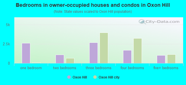 Bedrooms in owner-occupied houses and condos in Oxon Hill