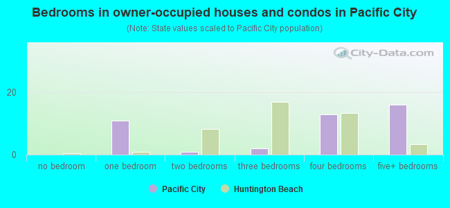Bedrooms in owner-occupied houses and condos in Pacific City