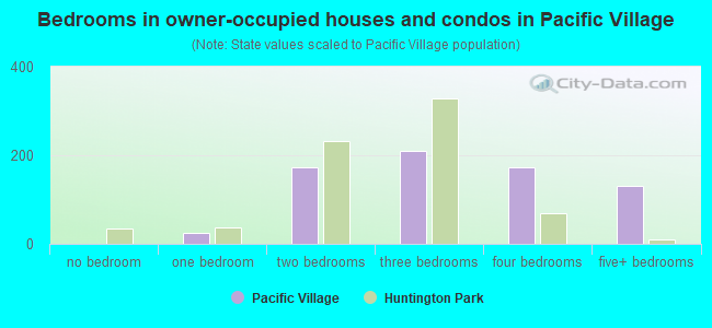 Bedrooms in owner-occupied houses and condos in Pacific Village