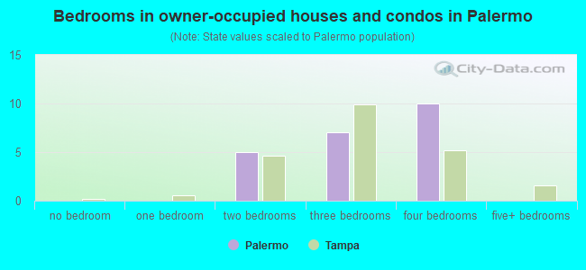 Bedrooms in owner-occupied houses and condos in Palermo