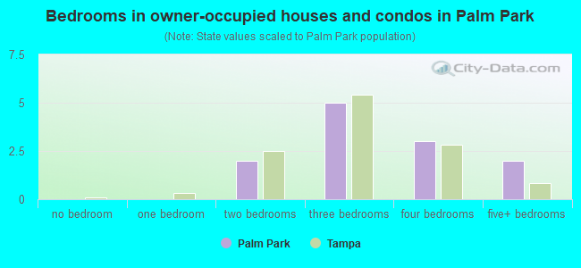 Bedrooms in owner-occupied houses and condos in Palm Park