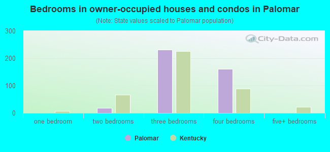Bedrooms in owner-occupied houses and condos in Palomar