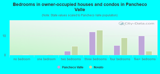 Bedrooms in owner-occupied houses and condos in Pancheco Valle